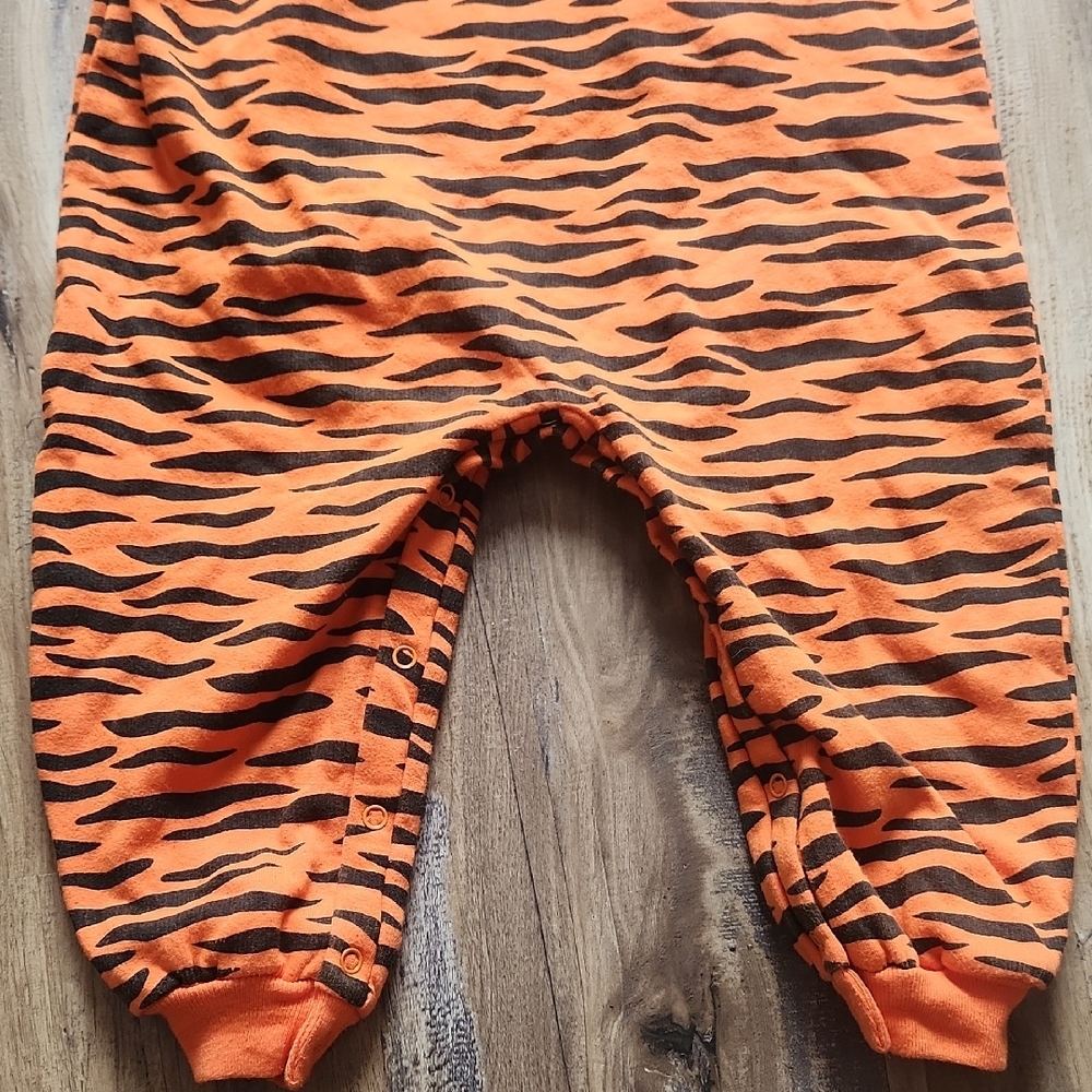 Orange Tiger Print Kids One Piece - Picture 7 of 8